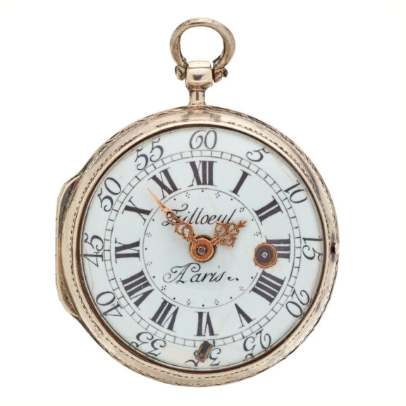 French early silver lady's keywind verge pocket watch Circa 1725 French early silver lady's keywind verge pocket watch Circa 1725