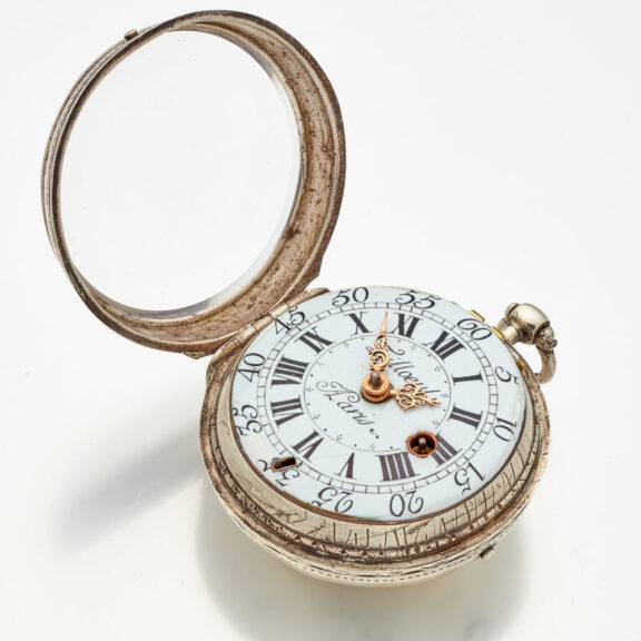 French early silver lady's keywind verge pocket watch Circa 1725 French early silver lady's keywind verge pocket watch Circa 1725