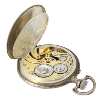 German silver 'Art Nouveau' watch with relief case Circa 1910 German silver 'Art Nouveau' watch with relief case Circa 1910