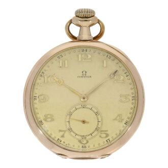 Decorative Swiss gold Omega Lepine watch Circa 1915