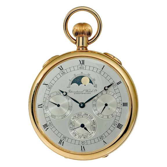 Swiss gold watch with full calendar and moon phase Circa 1973 Swiss gold watch with full calendar and moon phase Circa 1973