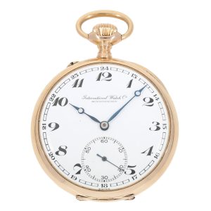 Swiss gold lever watch with engraved monogram Circa 1912