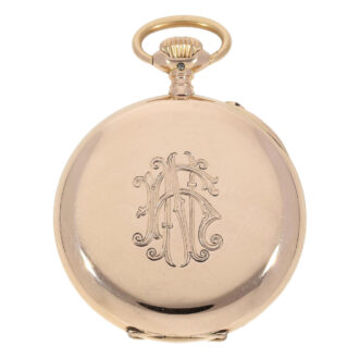 Swiss gold lever watch with engraved monogram Circa 1912