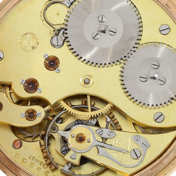 Swiss gold lever watch with engraved monogram Circa 1912 Swiss gold lever watch with engraved monogram Circa 1912