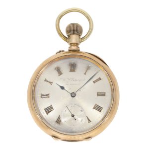 Swiss gold open faced keywind pocket watch Circa 1900