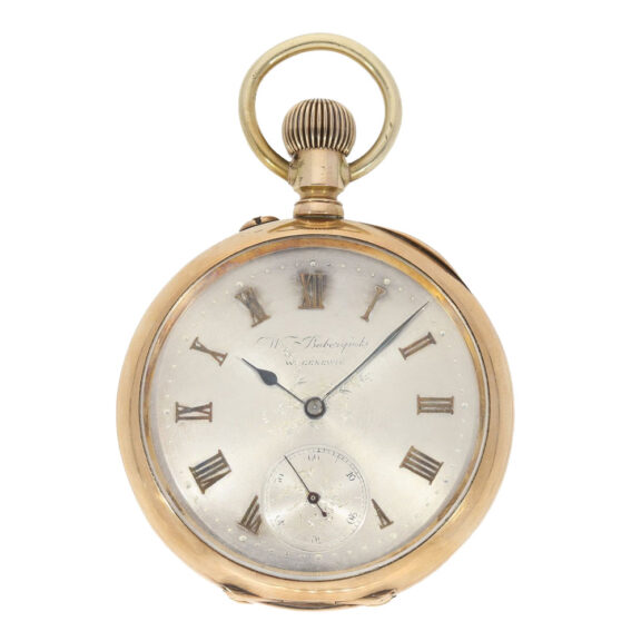Swiss gold open faced keywind pocket watch Circa 1900
