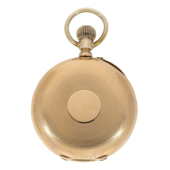 Swiss gold open faced keywind pocket watch Circa 1900 Swiss gold open faced keywind pocket watch Circa 1900