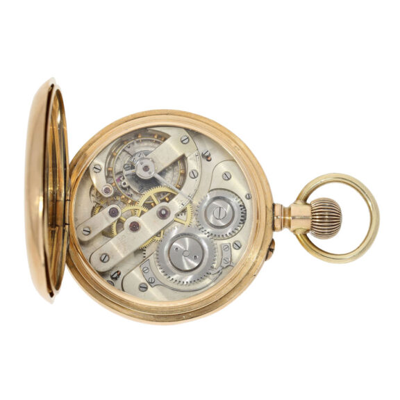 Swiss gold open faced keywind pocket watch Circa 1900 Swiss gold open faced keywind pocket watch Circa 1900