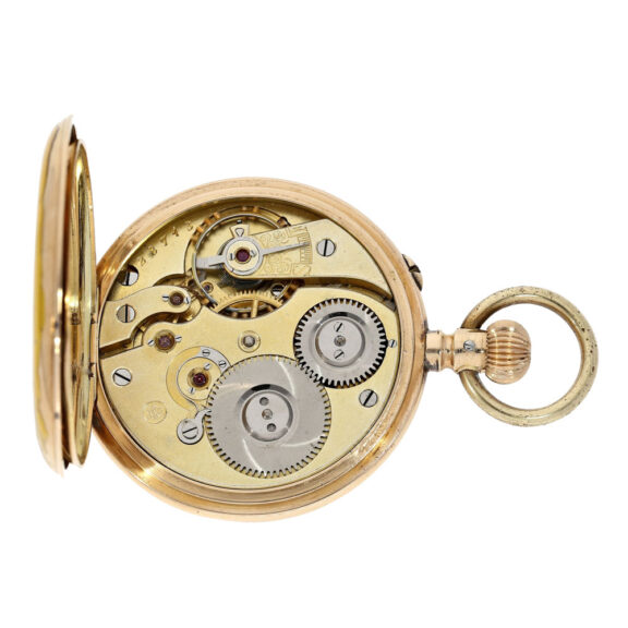 Swiss gold open faced keywind pocket watch Circa 1888 Swiss gold open faced keywind pocket watch Circa 1888