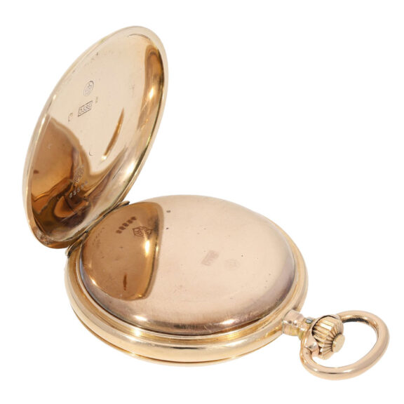 Swiss gold half-hunting cased lever pocket watch Circa 1891 Swiss gold half-hunting cased lever pocket watch Circa 1891