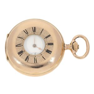 Swiss gold half-hunting cased lever pocket watch Circa 1891