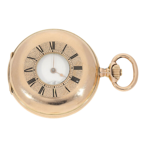Swiss gold half-hunting cased lever pocket watch Circa 1891