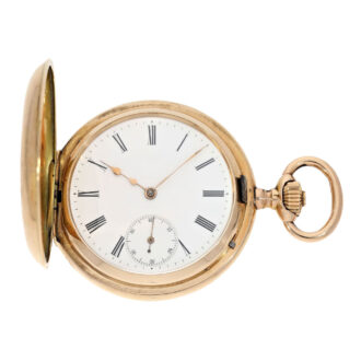Swiss gold half-hunting cased lever pocket watch Circa 1891