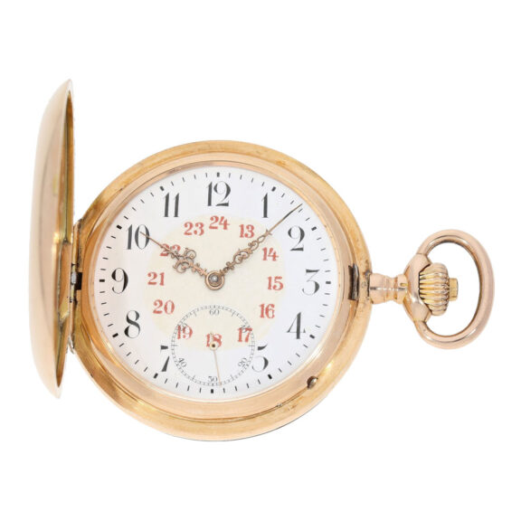 Swiss 14k gold IWC hunting cased pocket watch Circa 1907