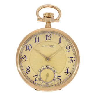 Swiss 14k gold Lepine open faced pocket watch Circa 1915