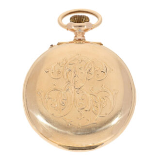 Swiss 14k gold travel pocket watch with alarm Circa 1920