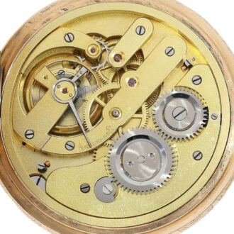 German pink gold watch with rare case engraving Circa 1910