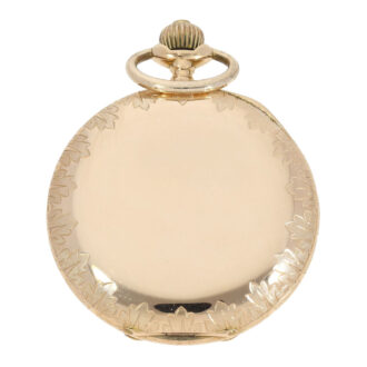 German pink gold watch with rare case engraving Circa 1910