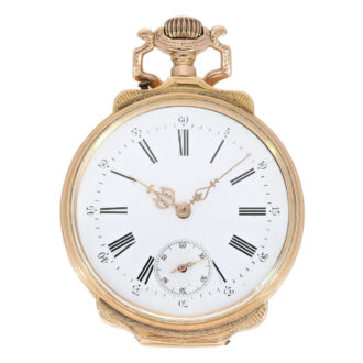 Unique German gold/enamel lever pocket watch Circa 1900