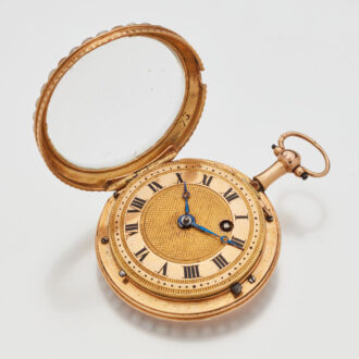 French 18 carat gold pearl set pendant watch Circa 1820