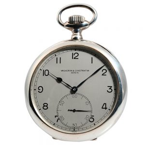 Swiss silver open faced deck watch Circa 1945