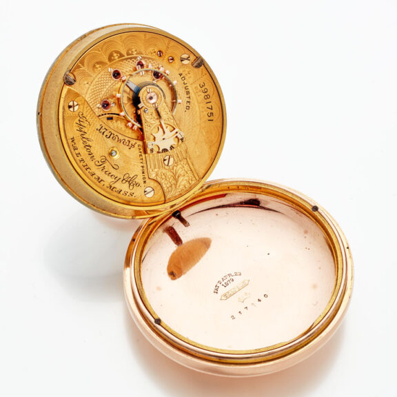 Rare American heavy gold lever watch by Waltham Circa 188 Rare American heavy gold lever watch by Waltham Circa 188