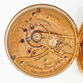 Rare American heavy gold lever watch by Waltham Circa 188