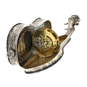 Large and rare Austrian silver repoussé form watch Circa 1800