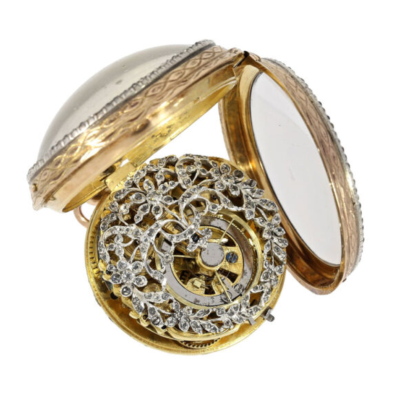 French 18k gold rare skeletonized verge watch Circa 1770 French 18k gold rare skeletonized verge watch Circa 1770