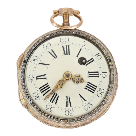 French 18k gold rare skeletonized verge watch Circa 1770 French 18k gold rare skeletonized verge watch Circa 1770
