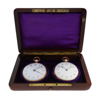 French gold repeating watch pair in original box Circa 1820