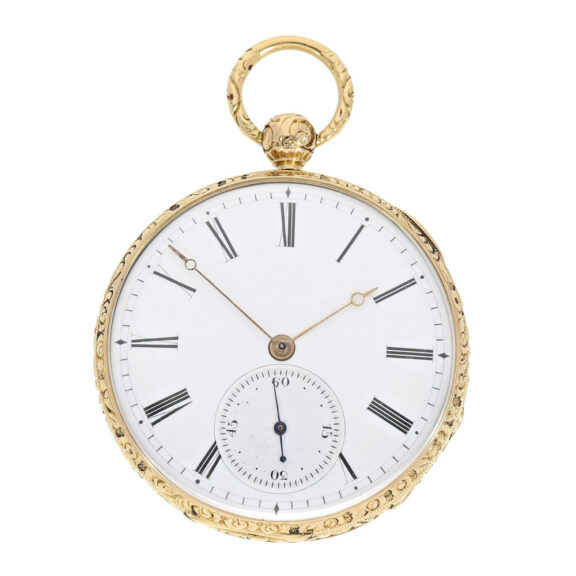 English 18k gold Lepine open faced pocket watch Circa 1850