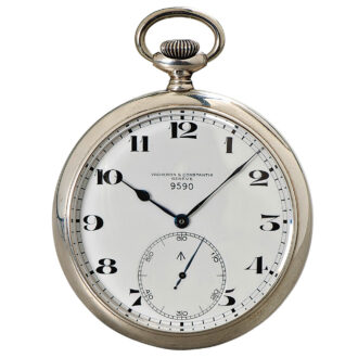 Swiss silver open faced deck pocket watch Circa 1940
