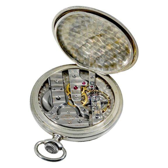 Swiss silver open faced deck pocket watch Circa 1940 Swiss silver open faced deck pocket watch Circa 1940