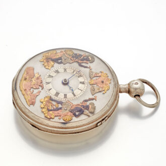 Rare French silver repeating watch with Jaquemarts Circa 1820