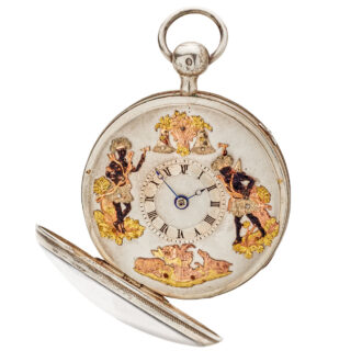 Rare French silver repeating watch with Jaquemarts Circa 1820