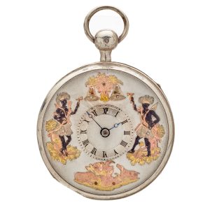 Rare French silver repeating watch with Jaquemarts Circa 1820