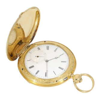 Swiss gold watch with convertible cabriolet case Circa 1850