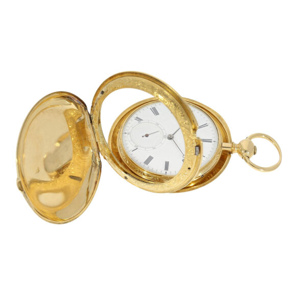 Swiss gold watch with convertible cabriolet case Circa 1850 Swiss gold watch with convertible cabriolet case Circa 1850