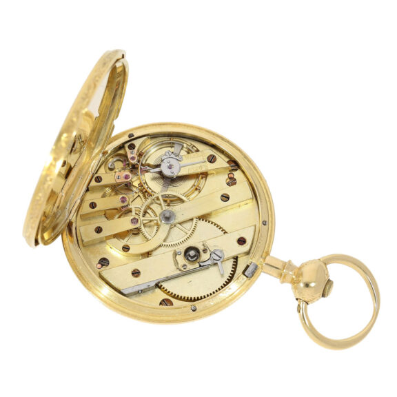 Swiss gold watch with convertible cabriolet case Circa 1850 Swiss gold watch with convertible cabriolet case Circa 1850