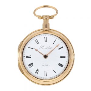 Heavy English gold double cased verge watch Circa 1778