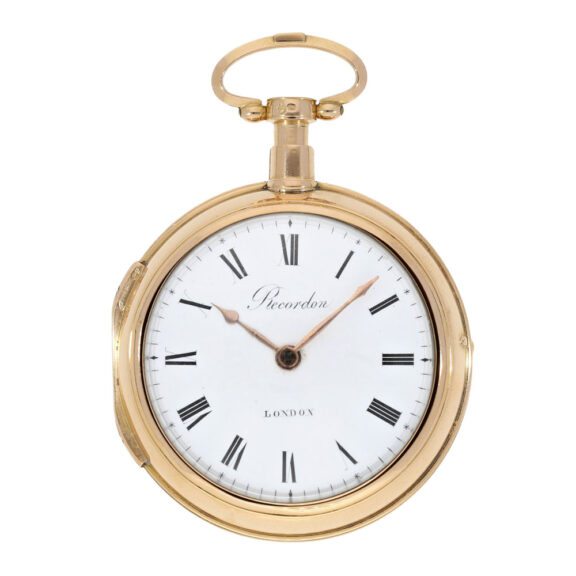 Heavy English gold double cased verge watch Circa 1778