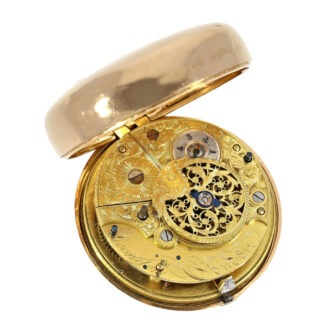 Heavy English gold double cased verge watch Circa 1778