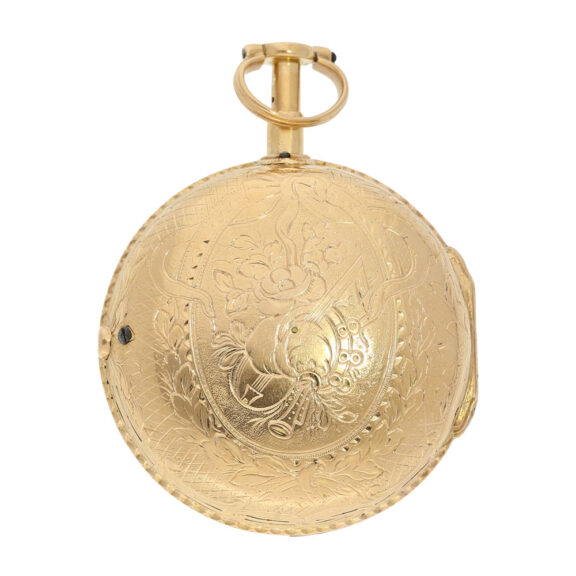 French gold verge quarter repeating watch Circa 1750 French gold verge quarter repeating watch Circa 1750