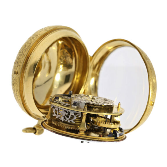 French gilt Oignon watch with "mythological scene" Circa 1720 French gilt Oignon watch with "mythological scene" Circa 1720