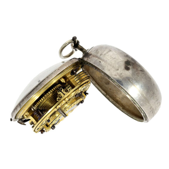 Dutch silver pair cased watch with mock pendulum Circa 1740 Dutch silver pair cased watch with mock pendulum Circa 1740