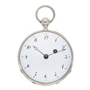 French silver verge watch with concealed erotic scene Circa 1820