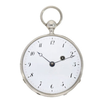 French silver verge watch with concealed erotic scene Circa 1820