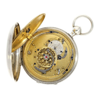 French silver verge watch with concealed erotic scene Circa 1820