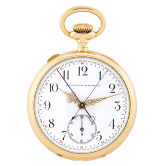 Swiss split seconds chronograph ‘equestrian trophy’ yellow gold Circa 1890